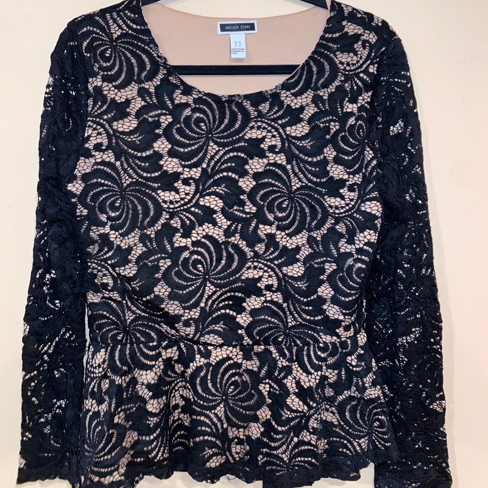 Black lace Peplum top